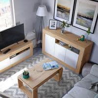 Diego Nordic Oak And White 3 Door Sideboard 016628W S/O