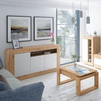 Diego Nordic Oak And White 3 Door Sideboard 016628W S/O