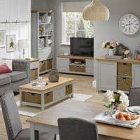 Dinan Grey And Oak Lamp Table 19LD465