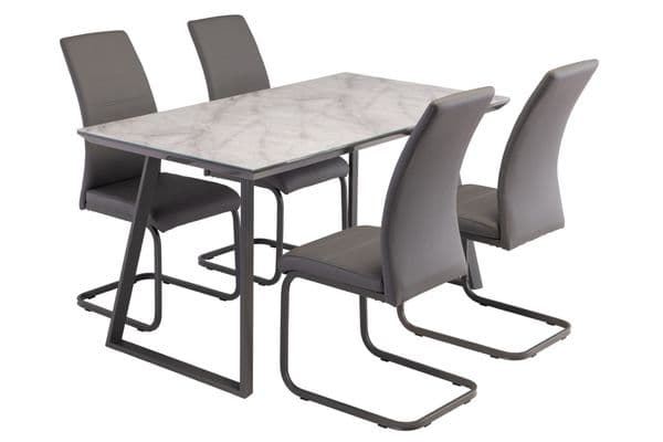 Dinero Grey Marble 140cm Wide Dining Table - ALD03GREYM