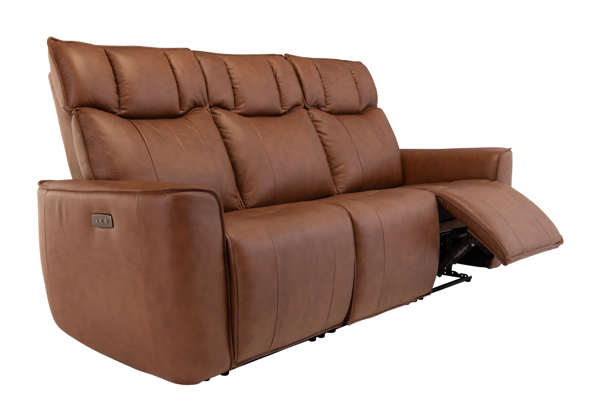Dolfina Vintage Tan Leather 3 Seater Electric Reclining Sofa - Online ...