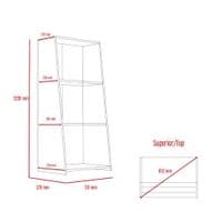 Donna 3 Shelves Low Bookcase in White DL203 CP