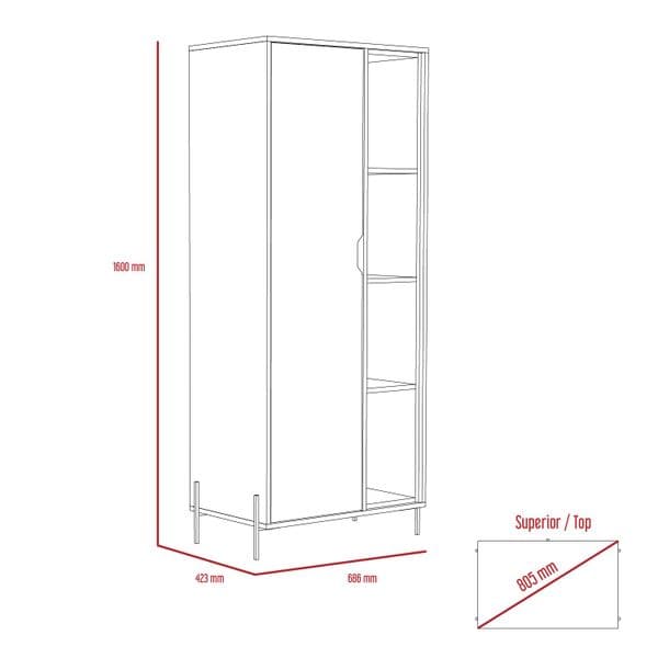 Donna Bookcase Display Unit in White DL908 CP