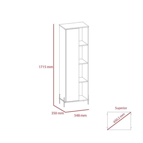Donna Tall Display Cabinet in White DL903 CP