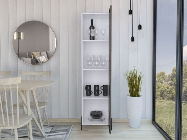 Donna Tall Storage Cabinet in White DL924 CP