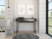 Simple Study Desk in Grey and White - Sale
