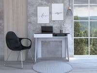 Simple Study Desk in Grey and White - Sale