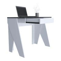Simple Study Desk in Grey and White - Sale