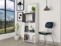 Simple Study Desk in Grey and White - Sale