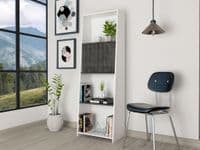 Simple Study Desk in Grey and White - Sale