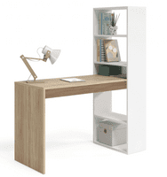 Duplex Floating Desk with Bookshelf in White by furniturefactor.co.uk