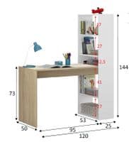 Duplex Floating Desk with Bookshelf in White by furniturefactor.co.uk