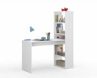 Duplex Floating Desk with Bookshelf in White by furniturefactor.co.uk