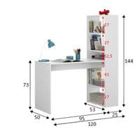 Duplex Floating Desk with Bookshelf in White by furniturefactor.co.uk