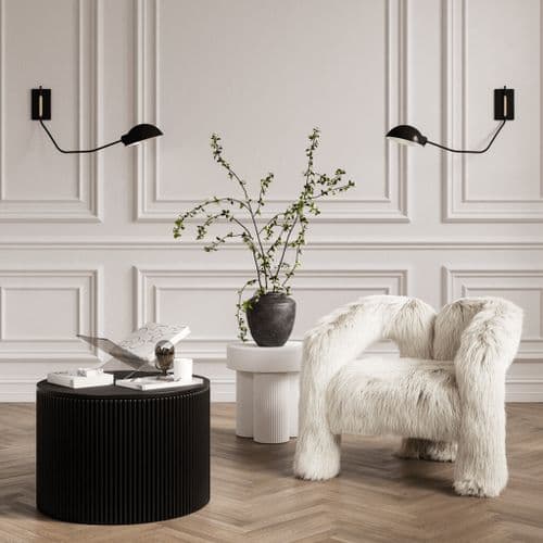 Edenro Black Round Coffee Table - 25LD