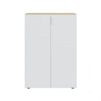 Elfy Large White And Oak Effect 30 Pairs Shoe Cupboard Cabinet 017817F S/O