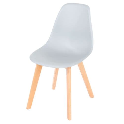 Elk Grey Plastic Chair With Wooden Legs ASCH5G (Pair)