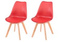 Elk Red Upholstered Plastic Chair With Wooden Legs ASCH2R (Pair)