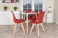 Elk Red Upholstered Plastic Chair With Wooden Legs ASCH2R (Pair)