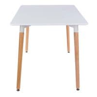 Elk White Rectangular Table With Wooden Legs ASTB1