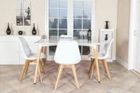 Elk White Rectangular Table With Wooden Legs ASTB1