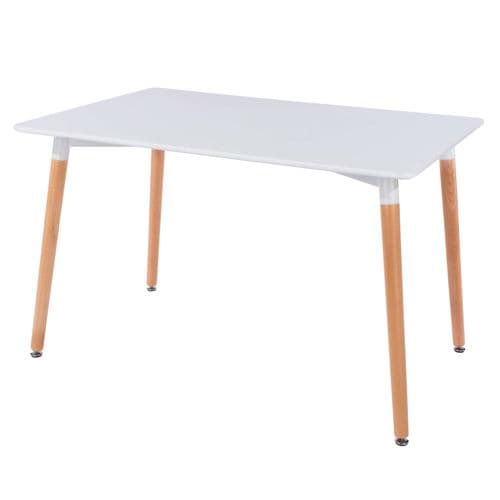 Elk White Rectangular Table With Wooden Legs ASTB1