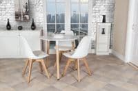 Elk White Round Table With Wooden Legs ASTB3
