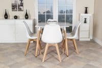 Elk White Square Table With Wooden Legs ASTB2