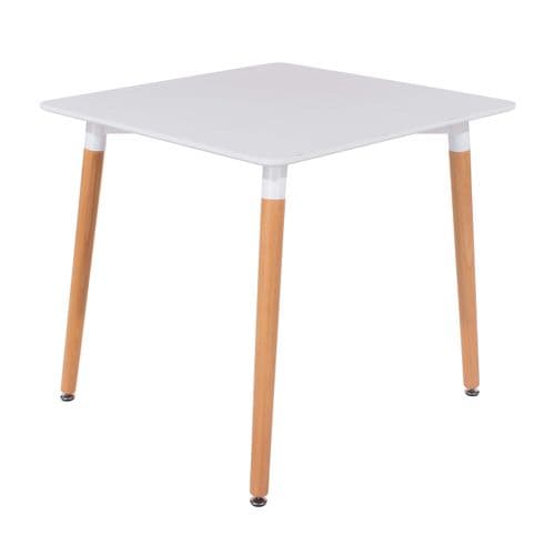 Elk White Square Table With Wooden Legs ASTB2