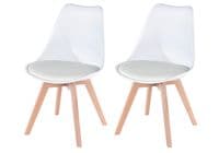 Elk White Upholstered Plastic Chair With Wooden Legs ASCH2W (Pair)