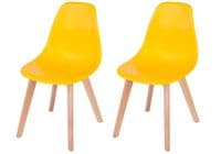 Elk Yellow Plastic Chair With Wooden Legs ASCH5Y (Pair)