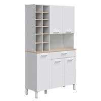 Elma Large Utility Room Kitchen Cupboard with Microwave Storage Section Bottle Rack 0F9960A - S/O
