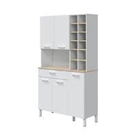 Elma Large Utility Room Kitchen Cupboard with Microwave Storage Section Bottle Rack 0F9960A - S/O