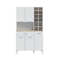 Elma Large Utility Room Kitchen Cupboard with Microwave Storage Section Bottle Rack 0F9960A - S/O