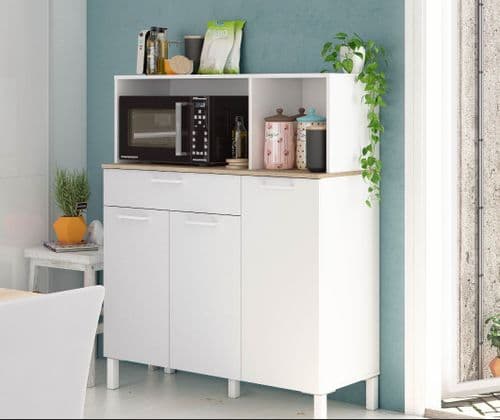Elma Large White 3 Door Utility Room Kitchen Cupboard Sideboard 3031