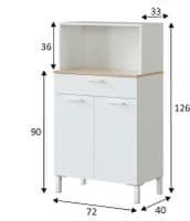Elma  White 2 Door Utility Room Kitchen Cupboard Sideboard 3032
