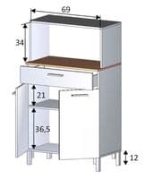Elma  White 2 Door Utility Room Kitchen Cupboard Sideboard 3032