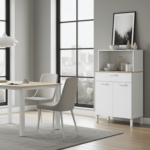 Elma White 2 Door Utility Room Kitchen Cupboard Sideboard 3032