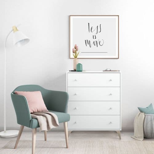 Elmi Artic White 4 Drawer Chest 007804A - S/O