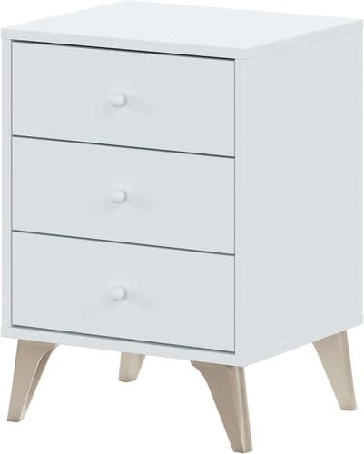 Elmi Artic White Bedside Cabinet Bedside Cupboard Nightstand 007803A - S/O