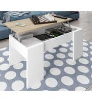 Emerge White And Oak Effect Coffee Table with Lift-up Storage - 0F1640AS/O