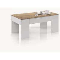 Emerge White And Oak Effect Coffee Table with Lift-up Storage - 0F1640AS/O