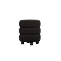 Emira Black Boucle Fabric Round Pouffe - 25LD