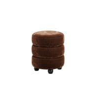Emira Brandi Chenille Velvet Round Pouffe - 25LD