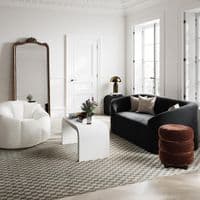 Emira Brandi Chenille Velvet Round Pouffe - 25LD