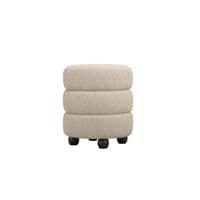 Emira Buff Boucle Fabric Round Pouffe - 25LD