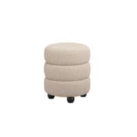 Emira Buff Boucle Fabric Round Pouffe - 25LD