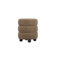 Emira Mole Velvet Fabric Round Pouffe - 25LD