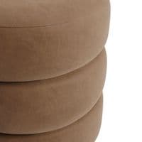 Emira Mole Velvet Fabric Round Pouffe - 25LD