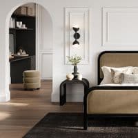 Emira Mole Velvet Fabric Round Pouffe - 25LD